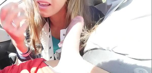  Stepsister Charity Crawford giving her stepbro a head inside the car until her boyfriend caught her